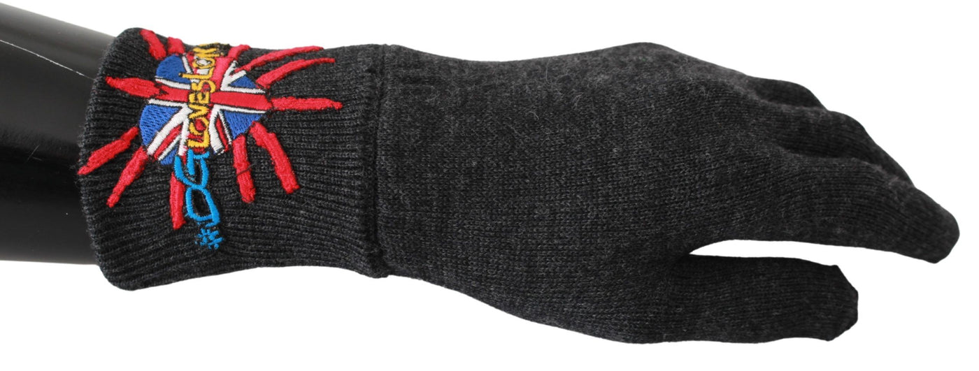 Graue Schurwoll-Unisex-Handschuhe