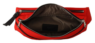 Elegante große Gürteltasche in Rot und Schwarz