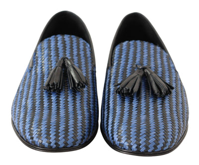 Elegante Loafers aus gewebtem Leder