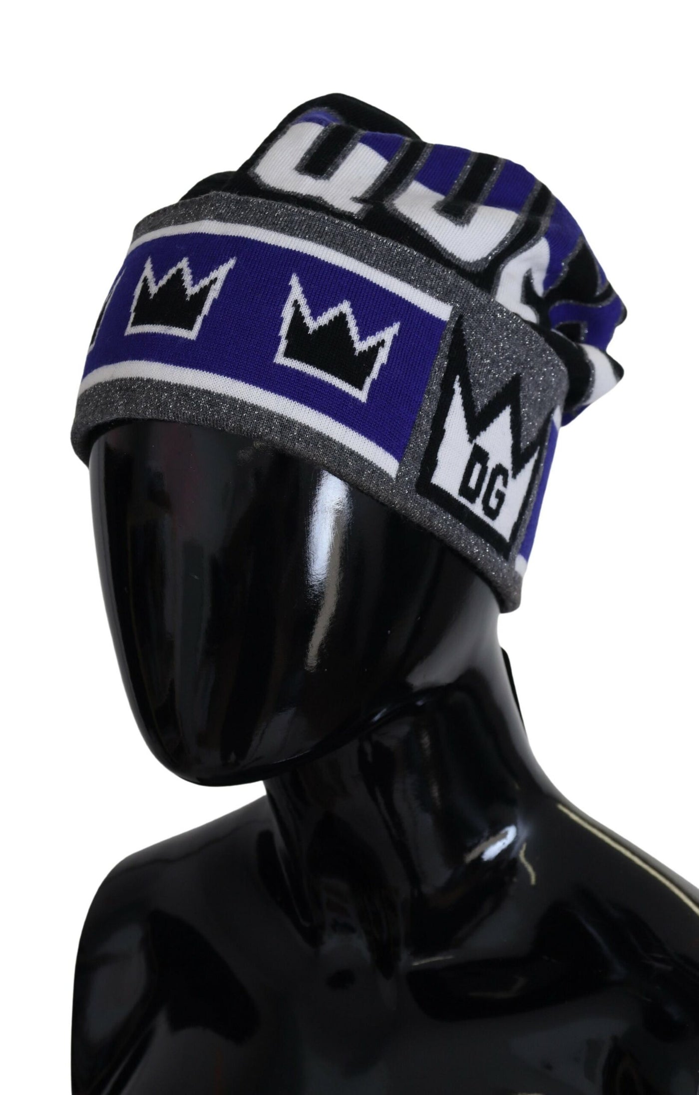 Mehrfarbige Beanie aus Wollmischung mit Queen-Logo