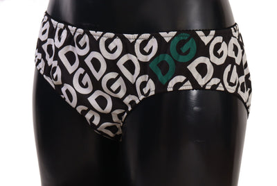 Schicke schwarz-weiße DG Logo Print Hose