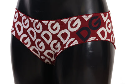 Schicke Maroon White Logo-Badehose