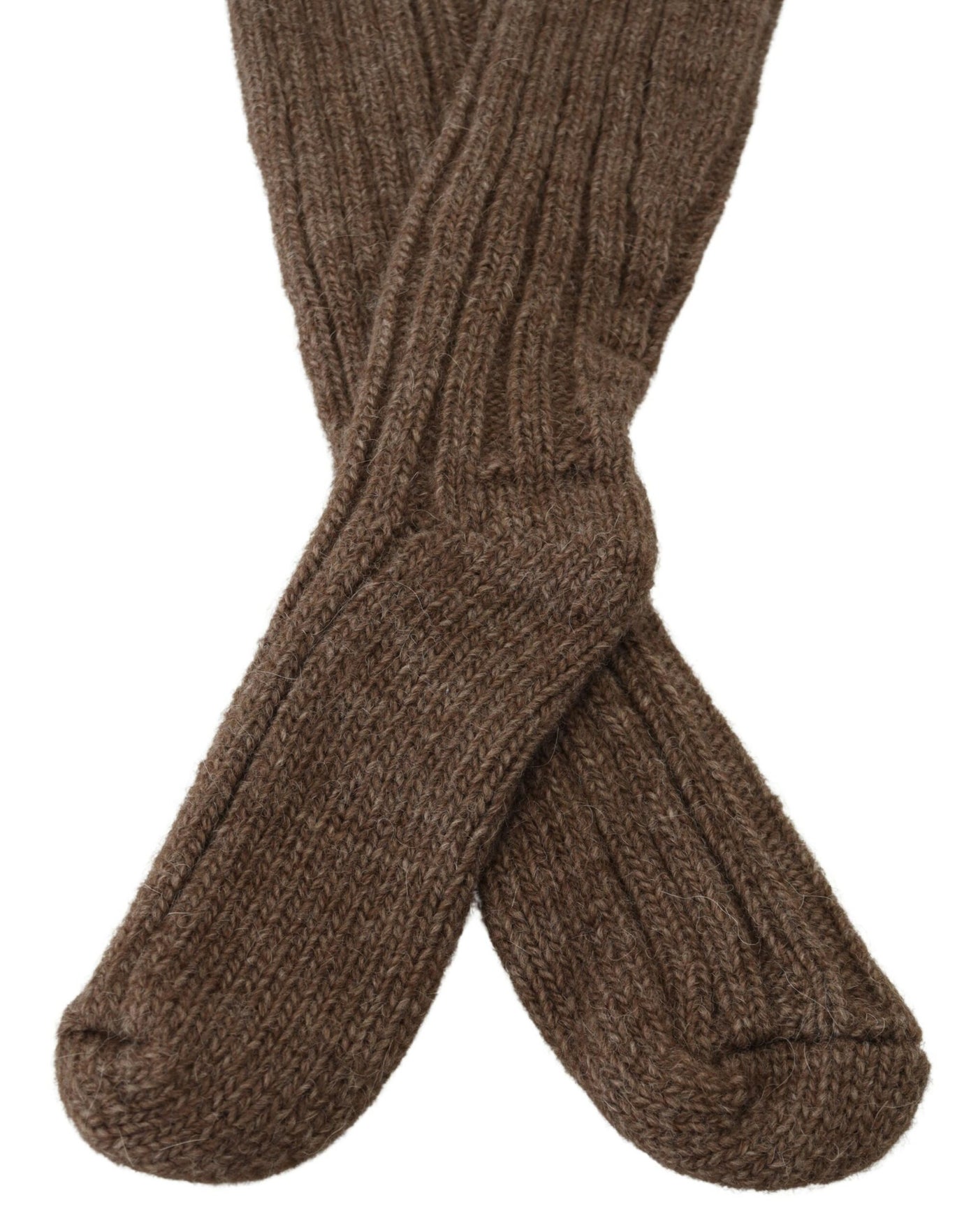 Schicke braune Wollmischung Over-Calf-Socken