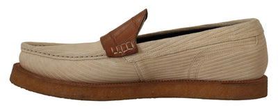 Elegante weiße Loafers aus Krokodilleder