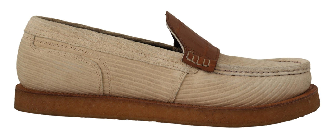 Elegante weiße Loafers aus Krokodilleder