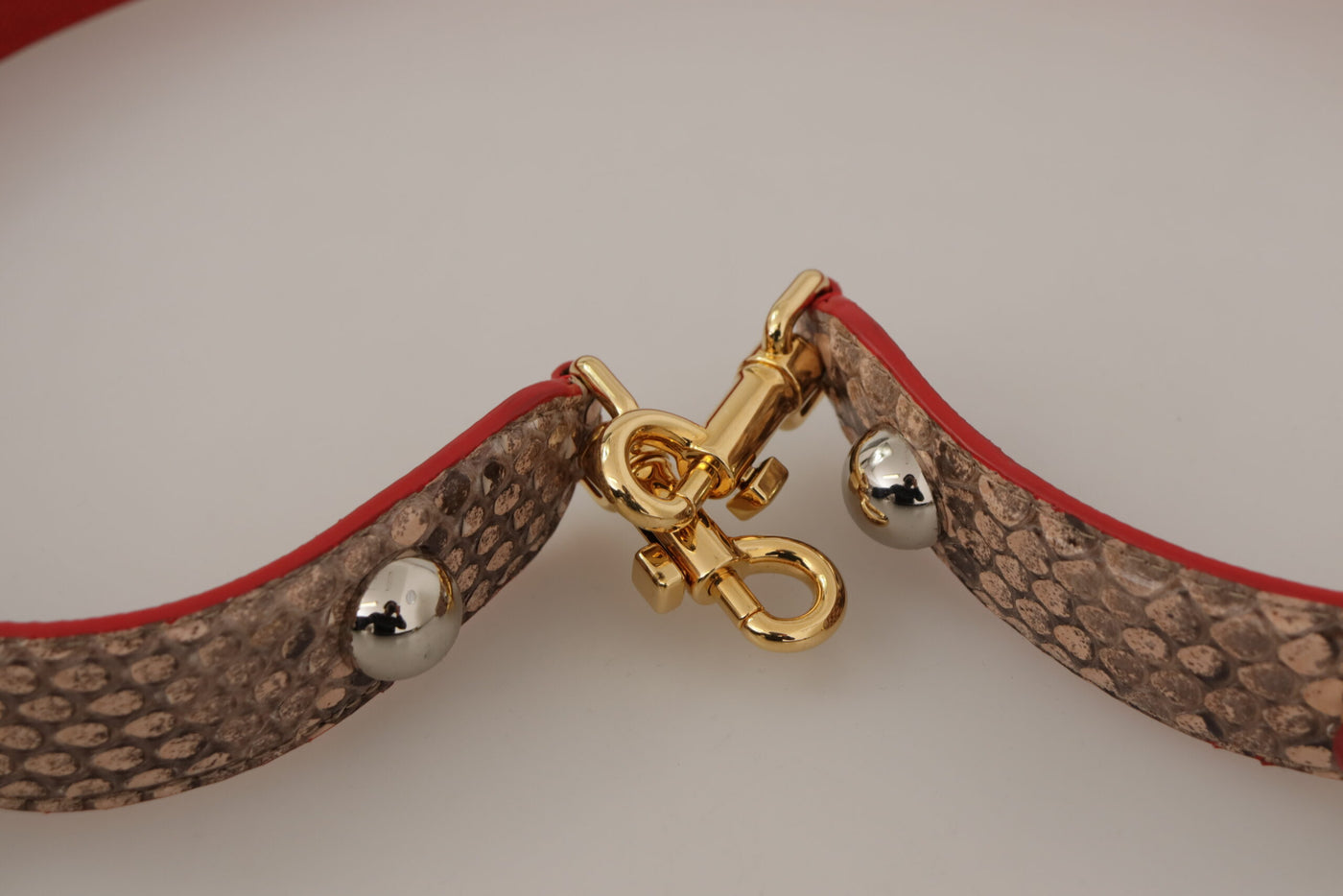 Schicke braune Python Ledertasche mit Riemen