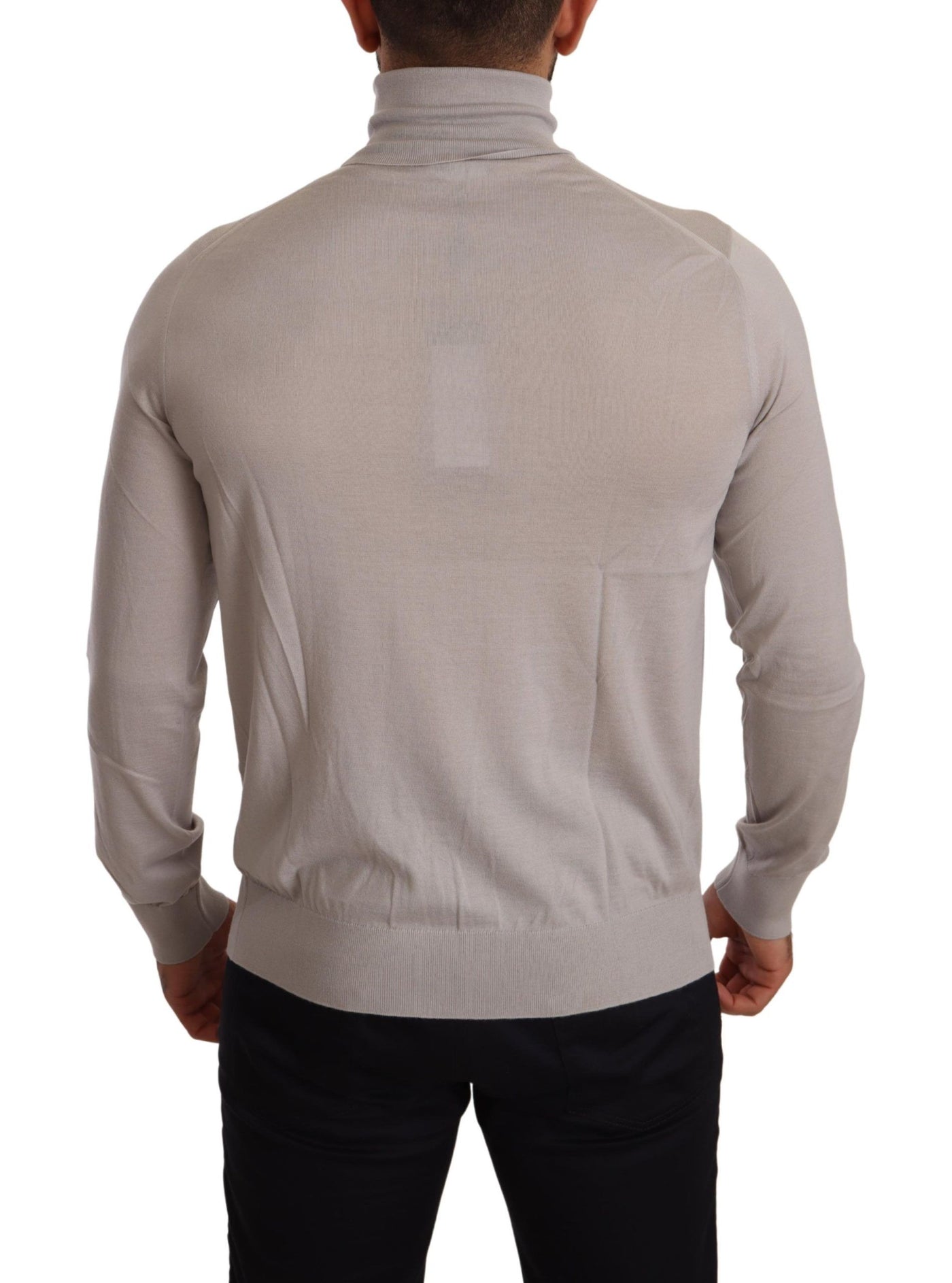 Eleganter hellblauer Kaschmir-Rollkragenpullover