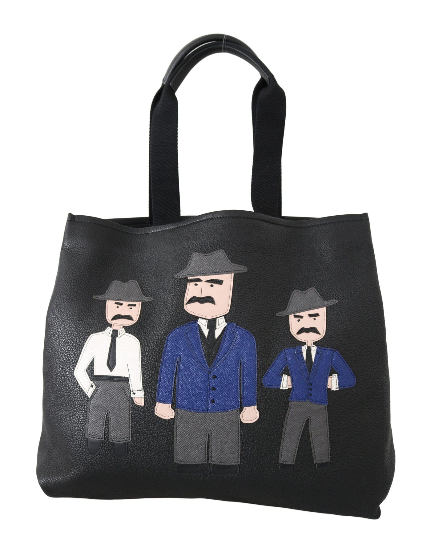 Elegante schwarze Leder-Tote für Männer