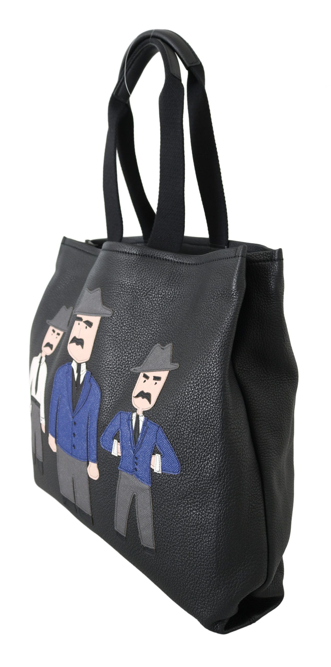 Elegante schwarze Leder-Tote für Männer