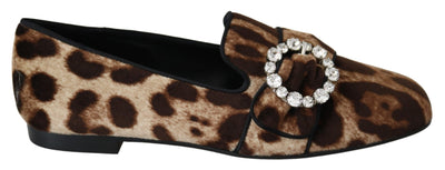 Leopard Print Crystal verschönerte Loafers