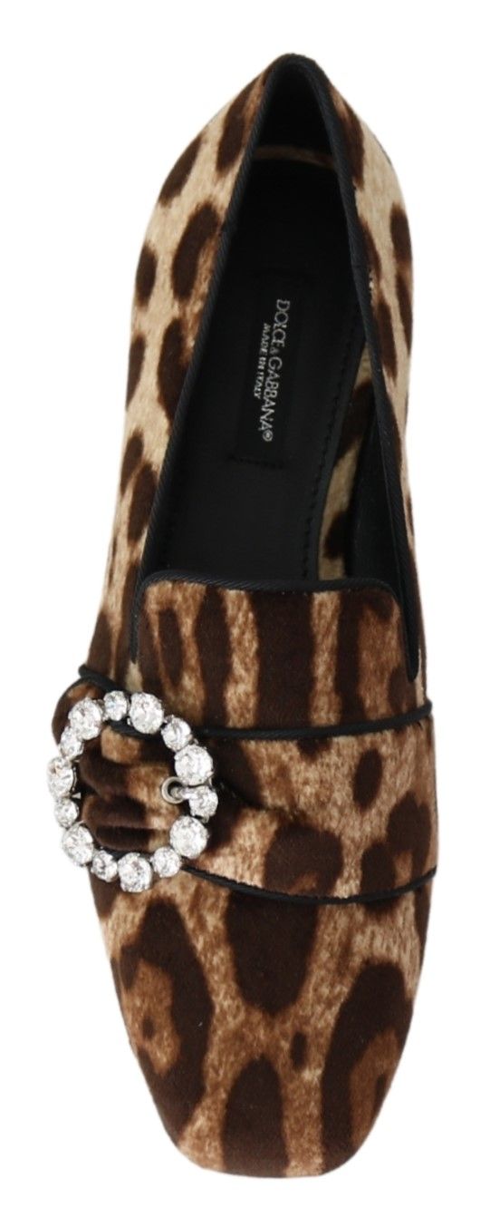 Leopard Print Crystal verschönerte Loafers