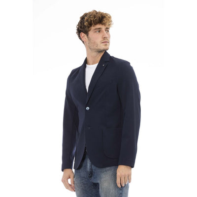 Distretto12 Klassische Jacke aus blauem Stoff