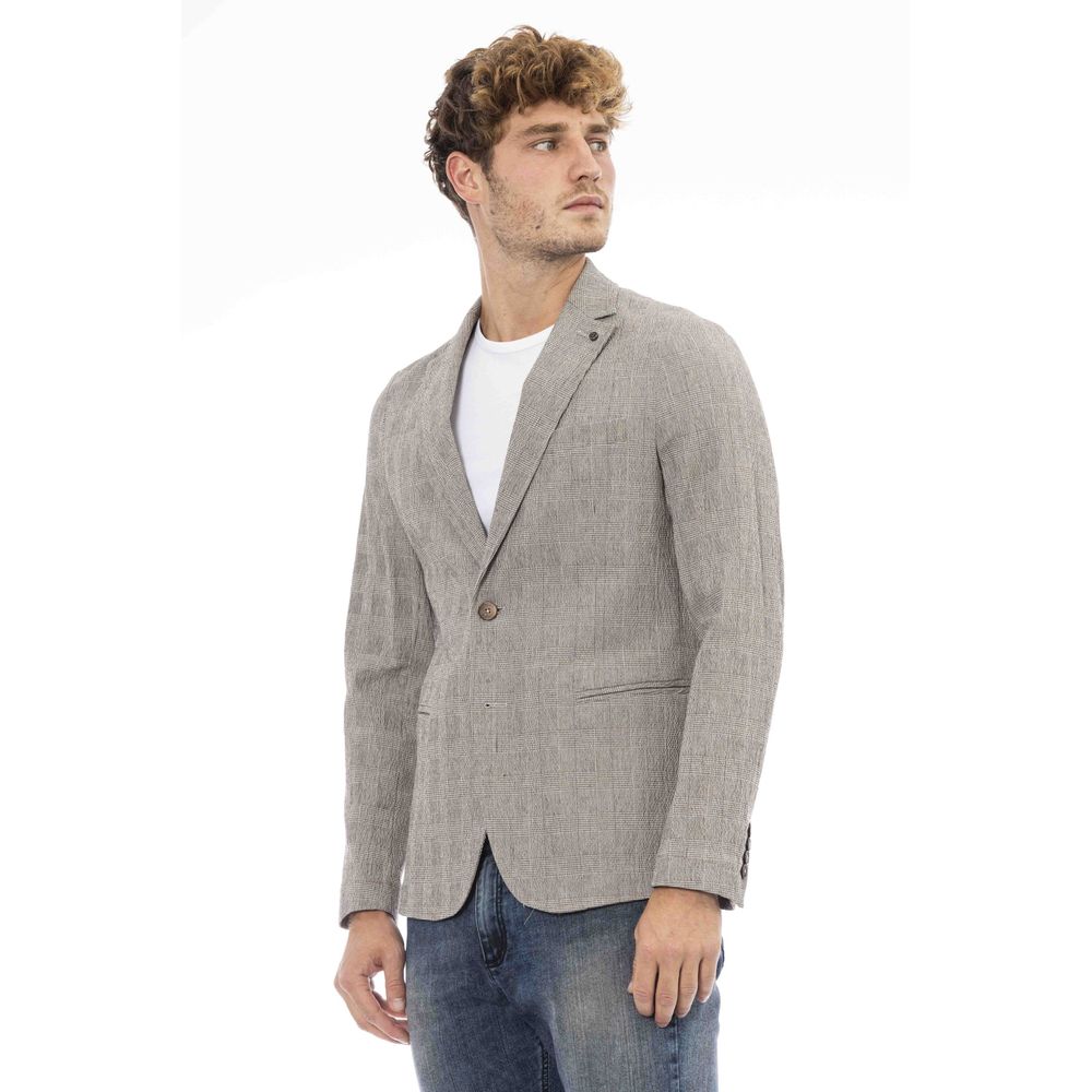 Blazer aus beiger Baumwolle