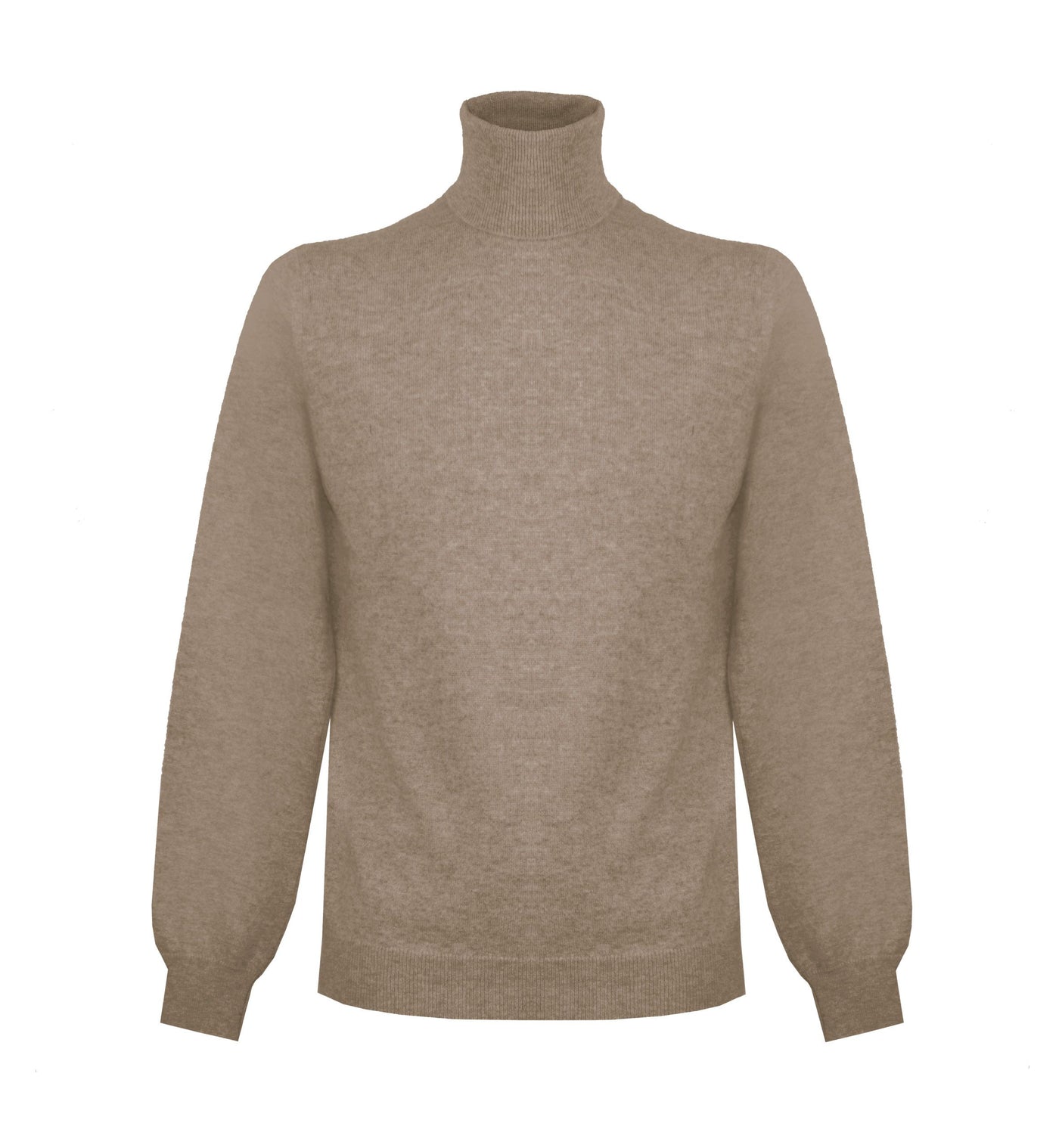 Beigefarbener Kaschmirpullover mit hohem Halsausschnitt - Pure Luxury