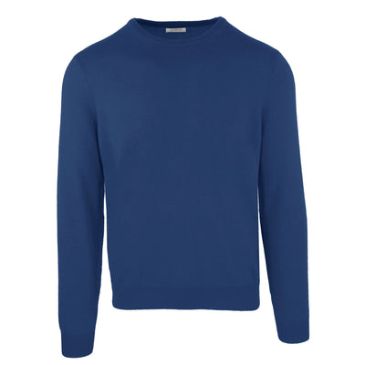 Eleganter blauer Pullover aus einer Woll-Kaschmir-Mischung