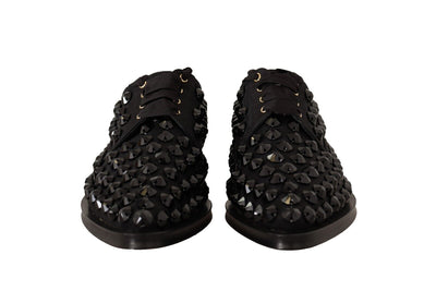 Elegante Gros Grain Lace-Up Jeweled Flats