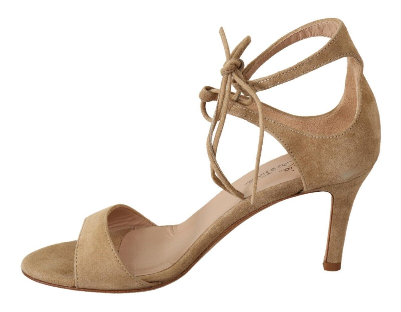 Elegante Ankle Strap Heels aus Wildleder in Beige