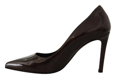 Elegante braune Lederabsätze Pumps