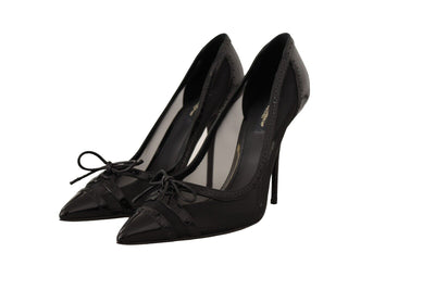 Elegante Schwarze Mesh Stiletto Pumps