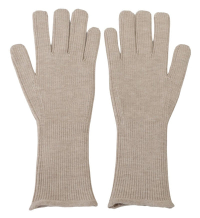 Elegante elfenbeinfarbene Handschuhe aus einer Kaschmir-Seiden-Mischung