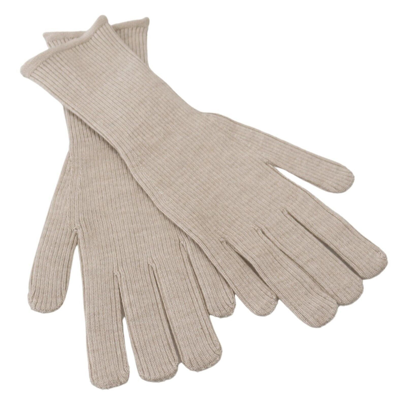 Elegante elfenbeinfarbene Handschuhe aus einer Kaschmir-Seiden-Mischung