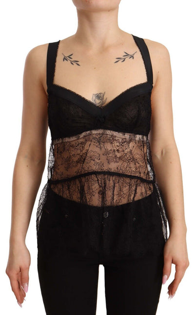 Elegantes schwarzes Seiden-Dessous-Chemise