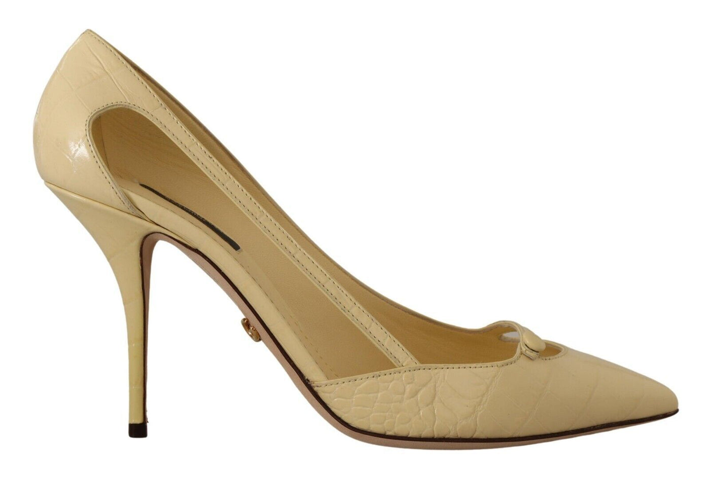 Schicke spitz zulaufende Lederpumps in Sunshine Yellow