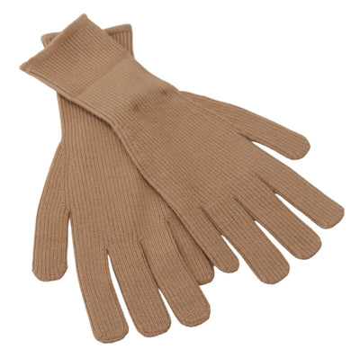 Elegante beigefarbene Kaschmir-Winterhandschuhe