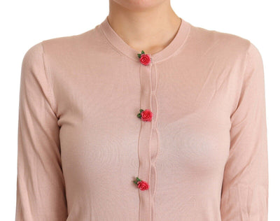 Elegante Strickjacke aus Seide in Rosa