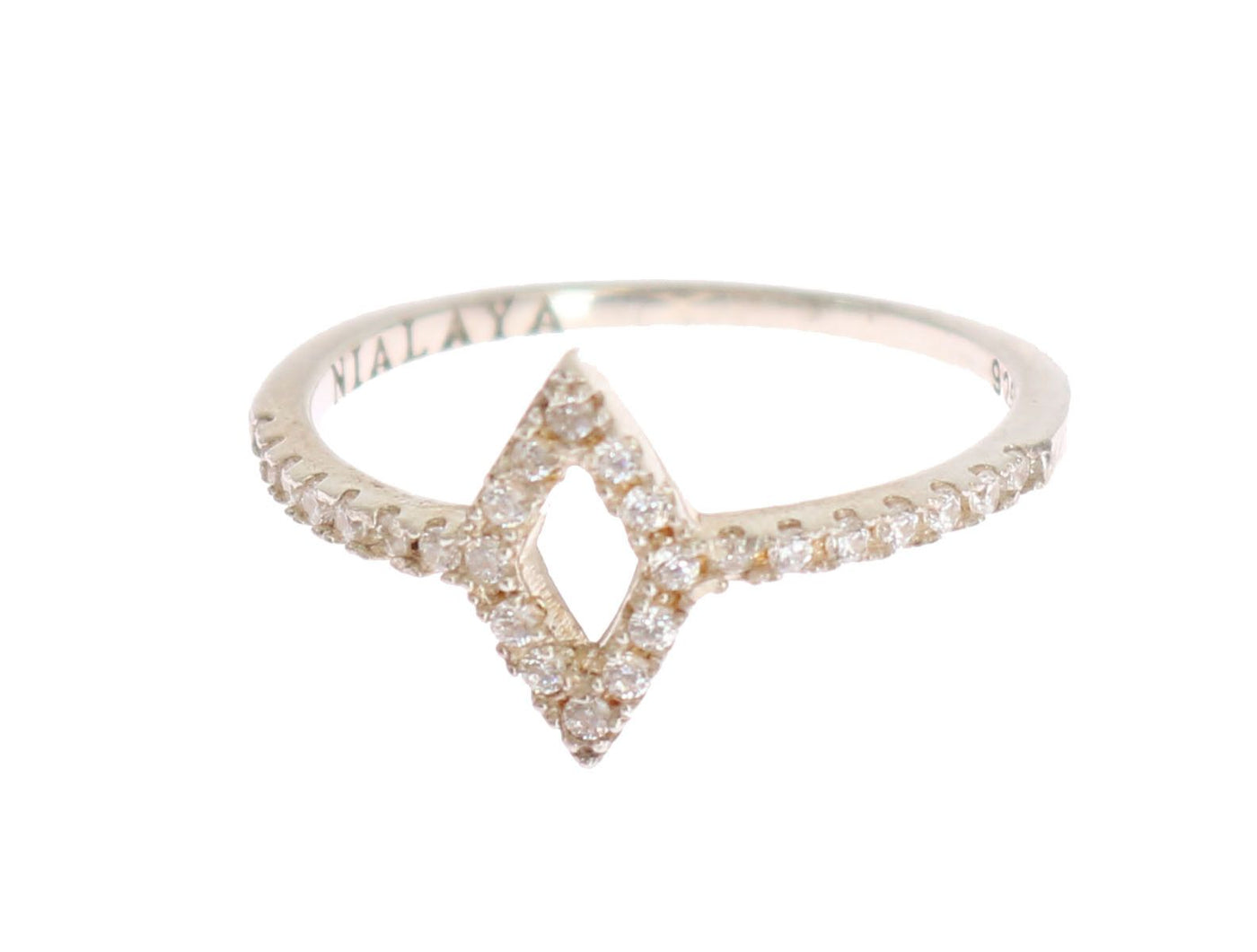 Eleganter Silber CZ Kristallbesetzter Ring