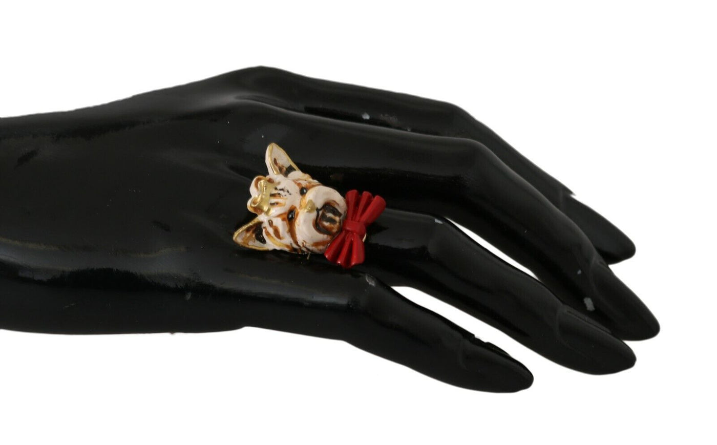 Eleganter von Hunden inspirierter Goldton-Ring