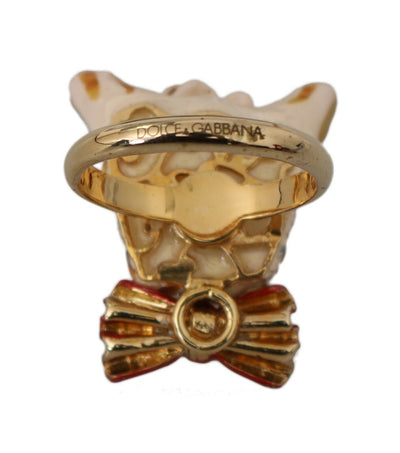 Eleganter von Hunden inspirierter Goldton-Ring