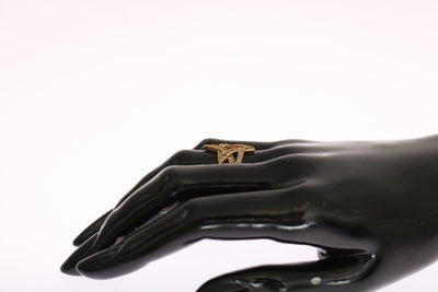 Eleganter Gold CZ Kristall verschönert Ring