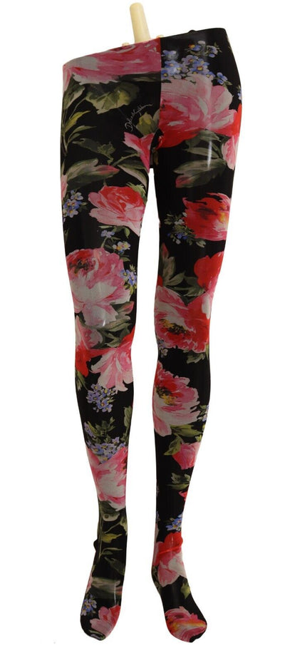 Nylonstrumpfhose Floral Noir - Elegance in Bloom