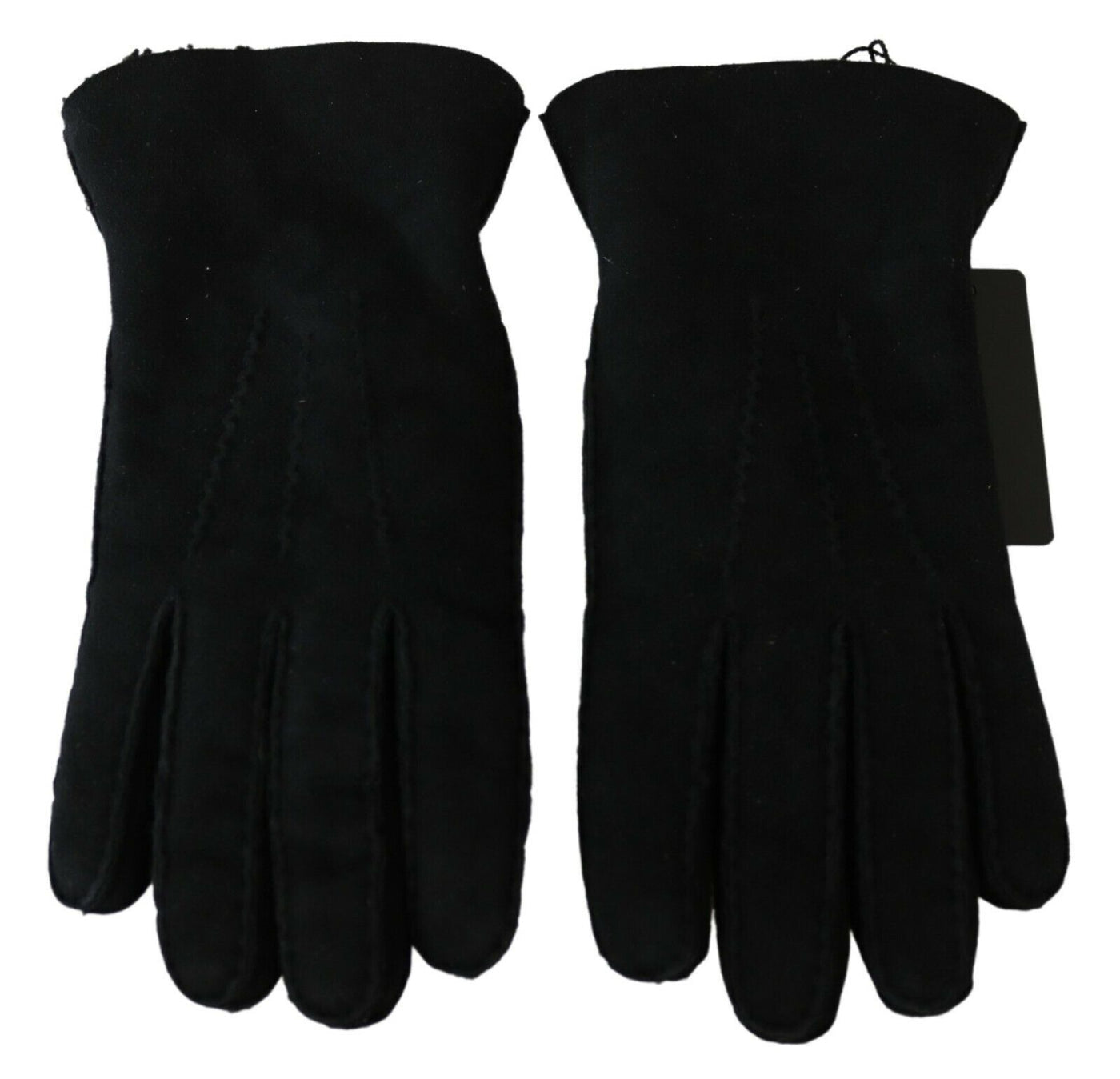 Elegante schwarze Leder-Biker-Handschuhe