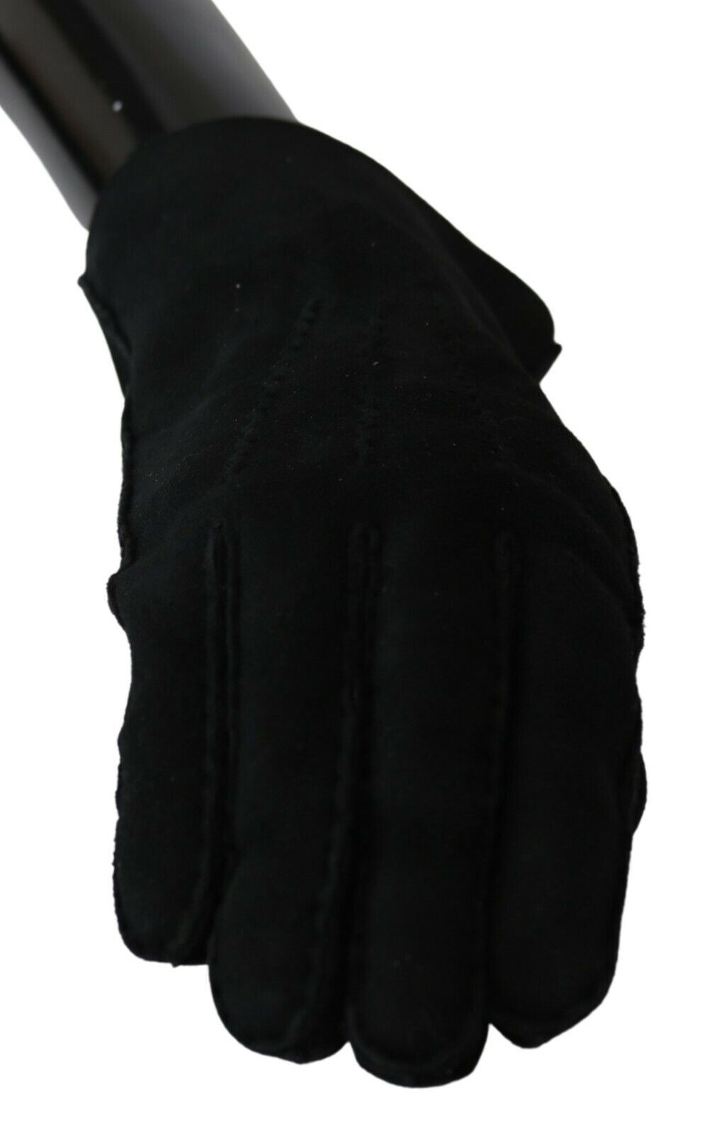 Elegante schwarze Leder-Biker-Handschuhe