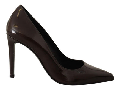 Elegante braune Lederabsätze Pumps