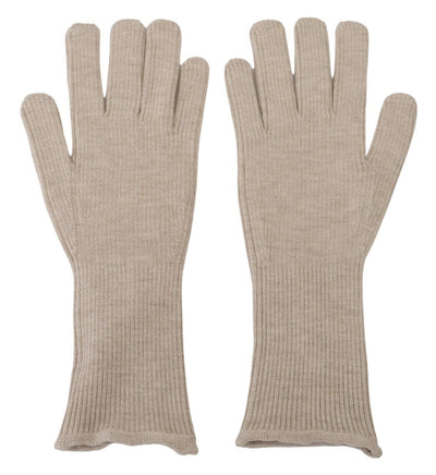 Elegante elfenbeinfarbene Handschuhe aus einer Kaschmir-Seiden-Mischung