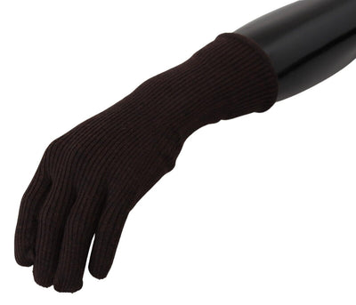 Elegante Seiden-Kaschmir-Handschuhe Braun