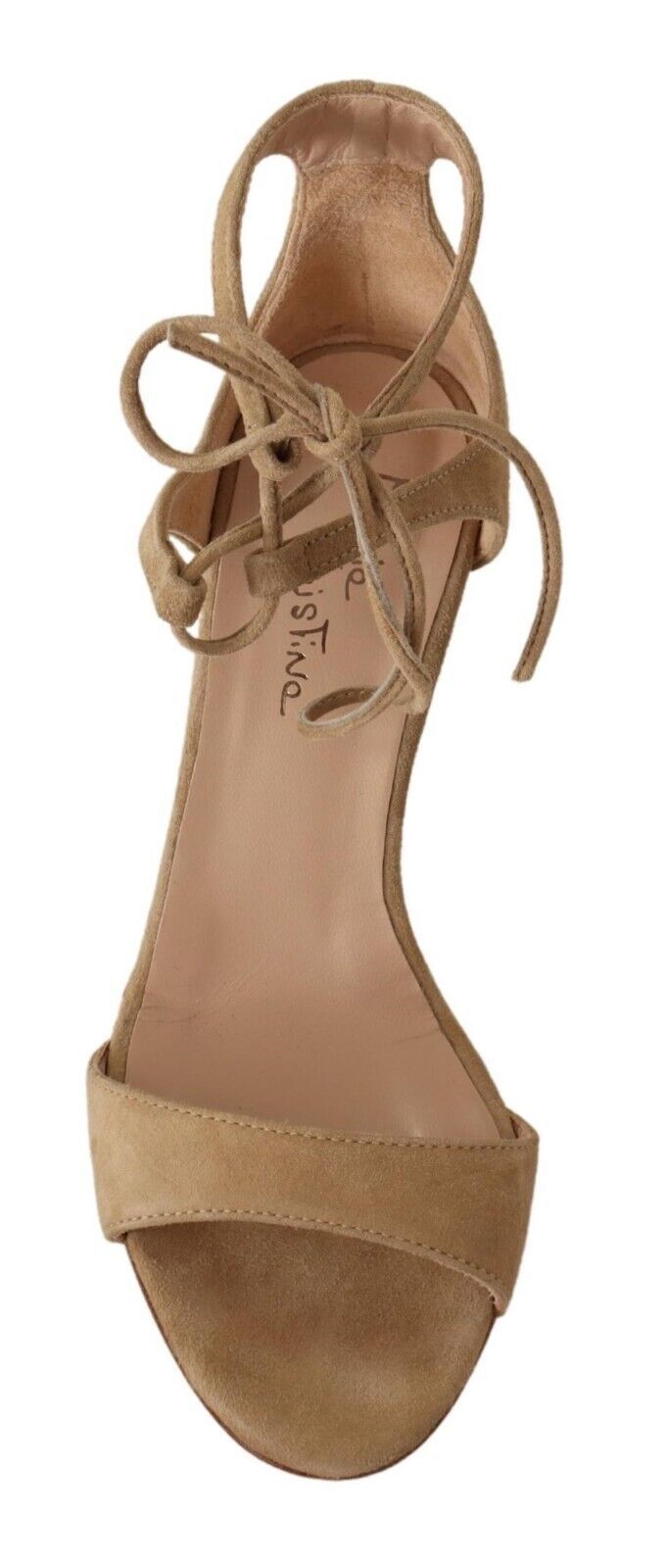 Elegante Ankle Strap Heels aus Wildleder in Beige