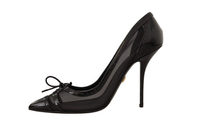 Elegante Schwarze Mesh Stiletto Pumps