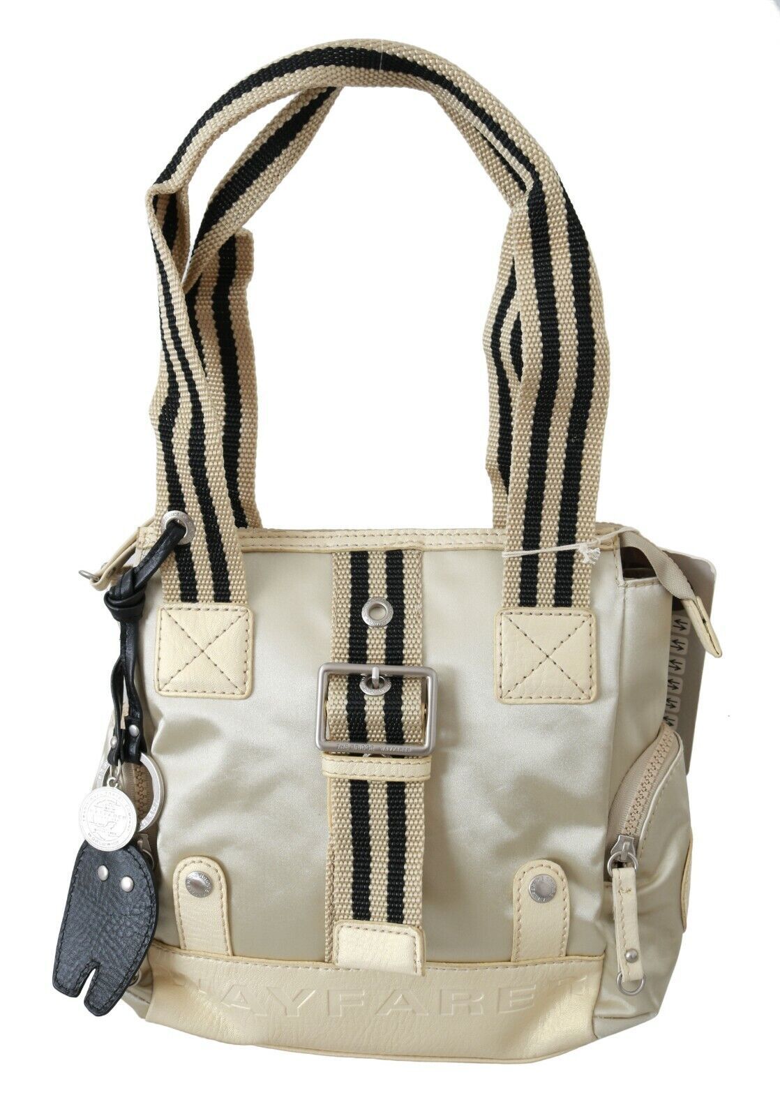 Chic Beige Stoff Handtasche