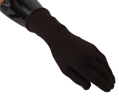 Elegante Seiden-Kaschmir-Handschuhe Braun