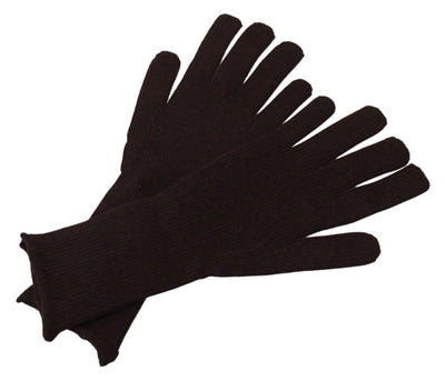 Elegante Seiden-Kaschmir-Handschuhe Braun