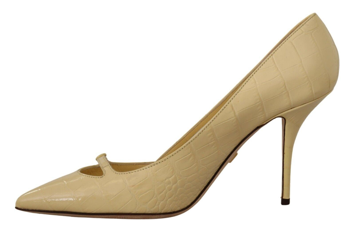 Schicke spitz zulaufende Lederpumps in Sunshine Yellow