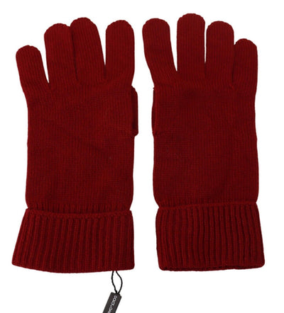 Elegante rote Kaschmir-Winterhandschuhe