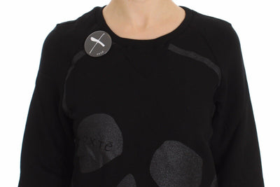 Schicker Baumwollpullover mit Rundhalsausschnitt und Totenkopfmotiv