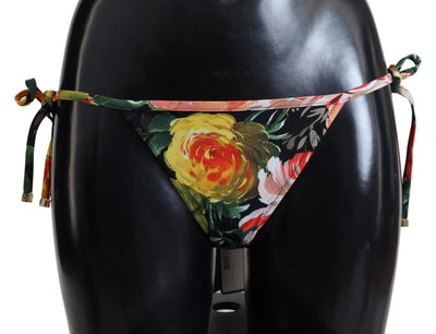 Elegantes Bikini-Höschen mit Blumenmuster - Kordelzug-Verschluss