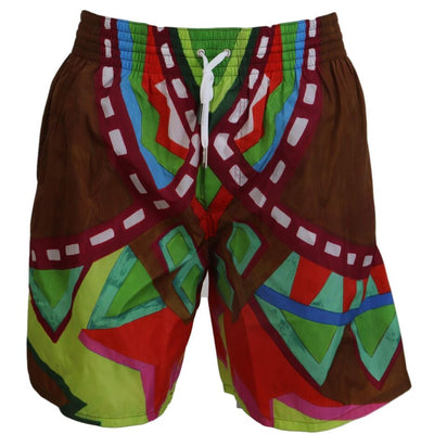 Multicolor Print Badeshorts Boxer Style