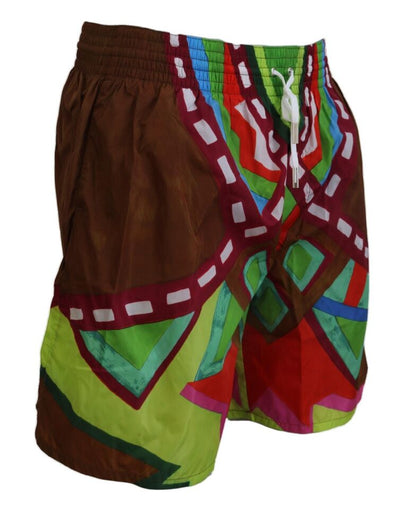 Multicolor Print Badeshorts Boxer Style